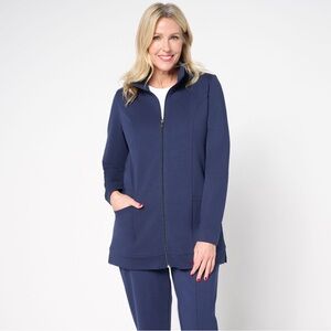 Denim & Co EasyWear French Terry tunic jacket